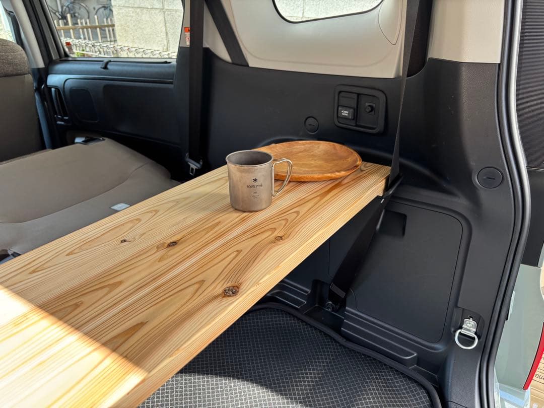 新型シエンタ10系専用 ラゲッジボード 杉無垢材 車中泊テーブル