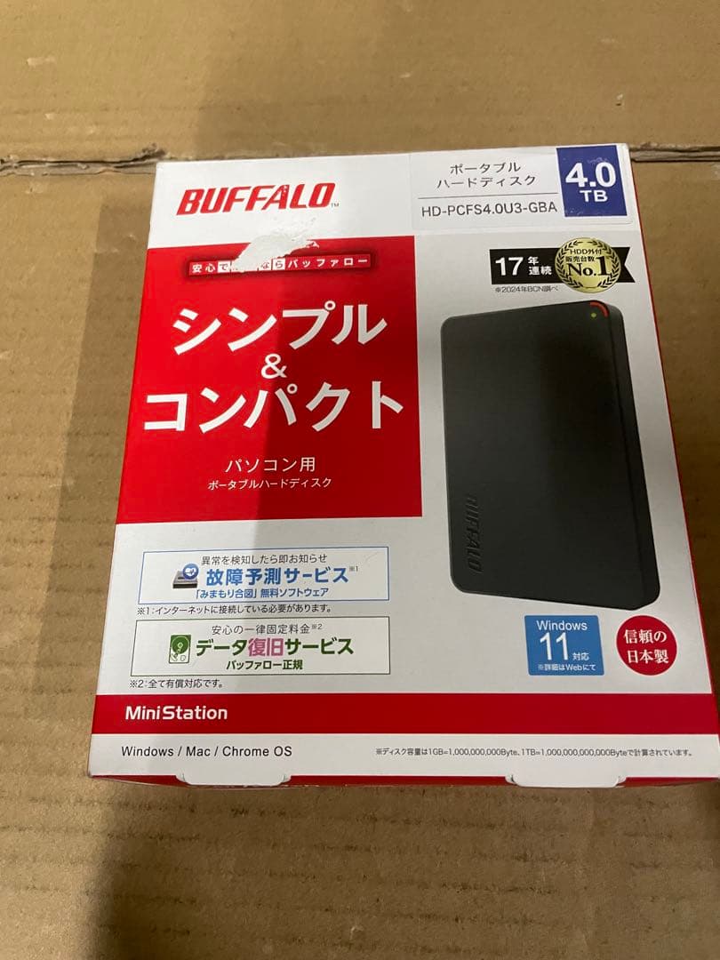 バッファロー　HDD 4TB HD-PCFS4.0U3-GBA