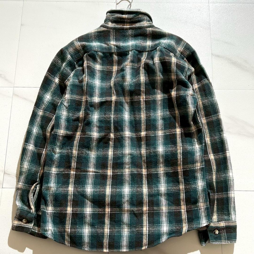 90s　好配色　FIVE BROTHER　厚手　　フランネルシャツ　緑　XL