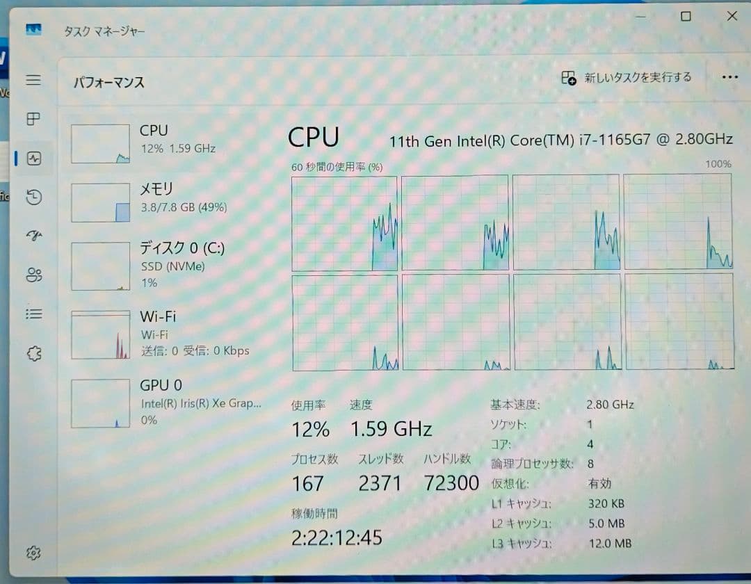 F-92/訳あり/第11世代i7-1165G7/SSD512/8GB