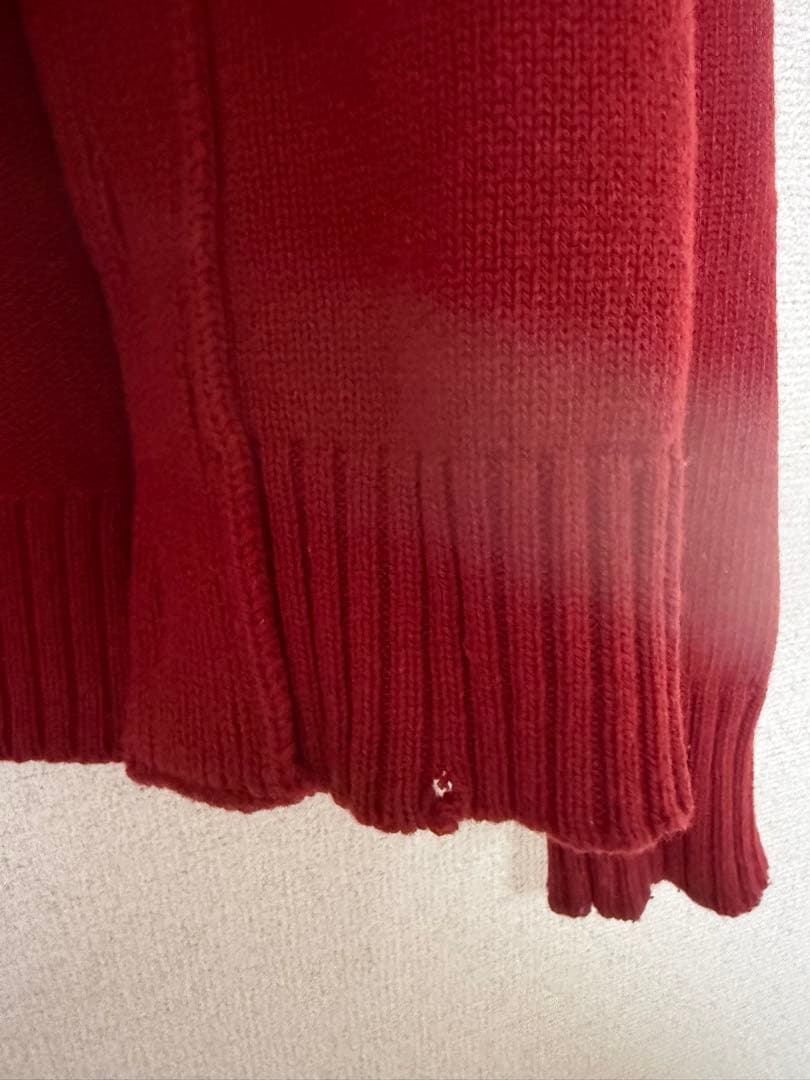 Stone  赤 ボタン付きカーディガン ニット