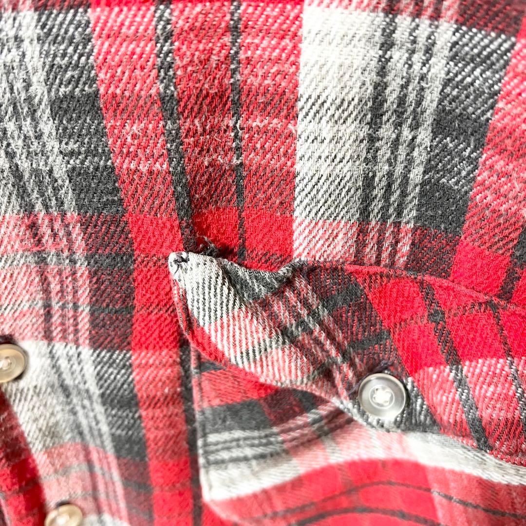 60s OSHKOSH ヘビーフランネルネルシャツ ネルシャツ 好配色