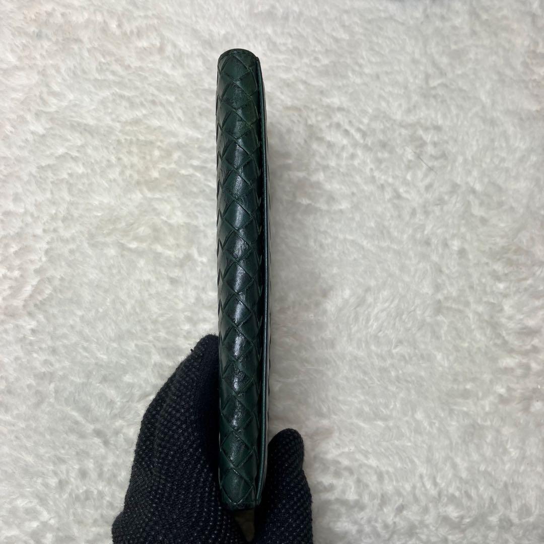 ボッテガヴェネタ✨イントレチャート 本革 レザー ダークグリーン 長財布