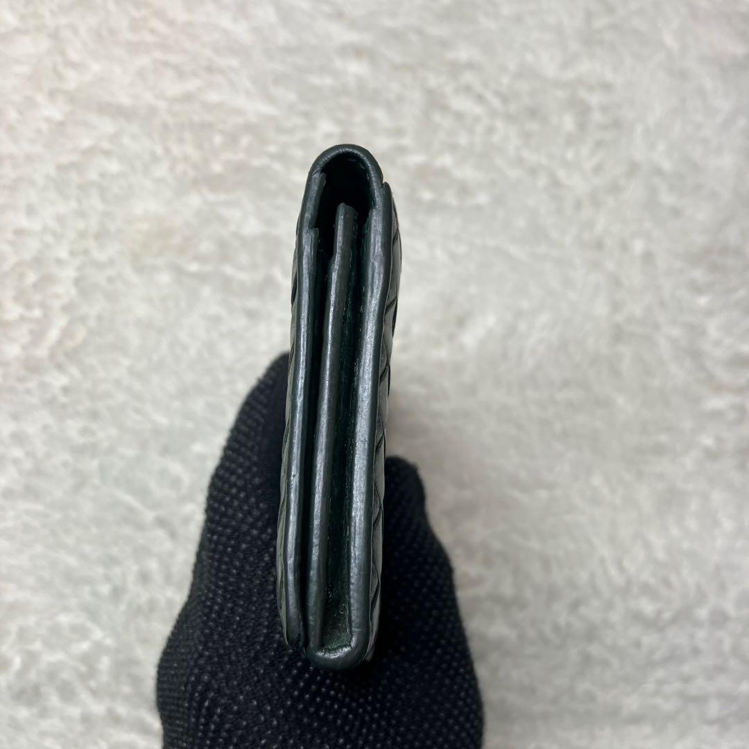 ボッテガヴェネタ✨イントレチャート 本革 レザー ダークグリーン 長財布