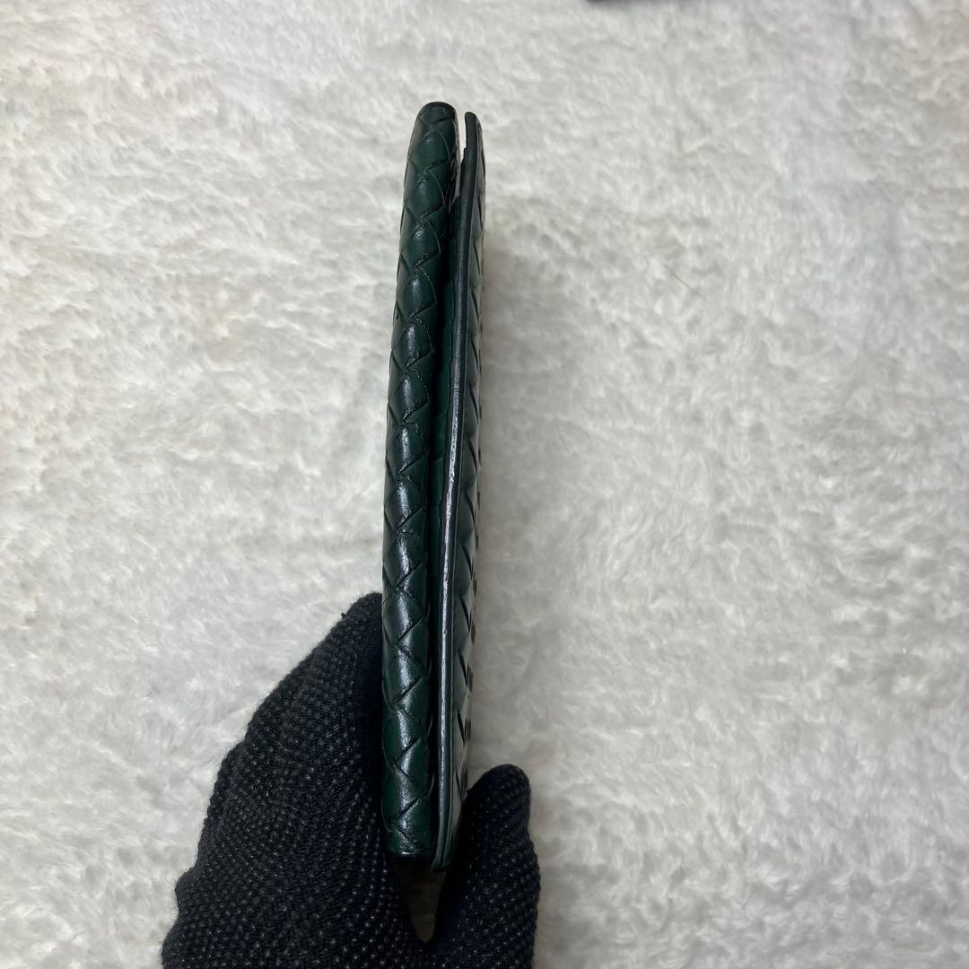 ボッテガヴェネタ✨イントレチャート 本革 レザー ダークグリーン 長財布