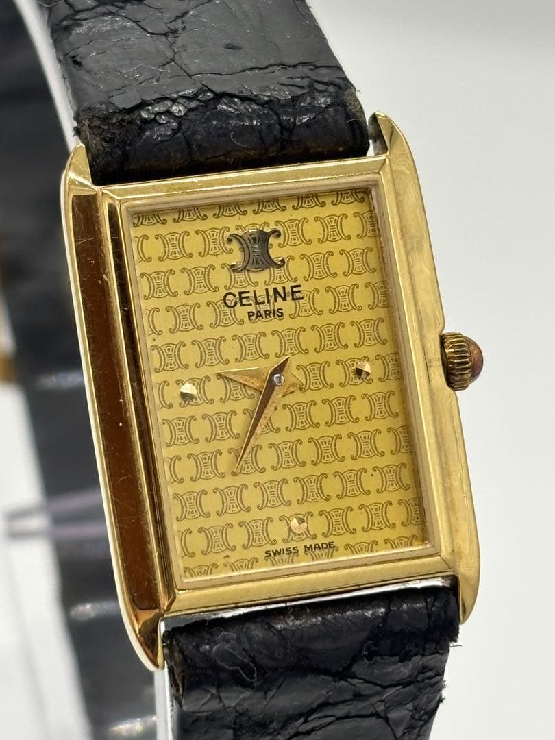【美品】セリーヌ クォーツ【2610】純正ベルト【稼働品】レディースモデル