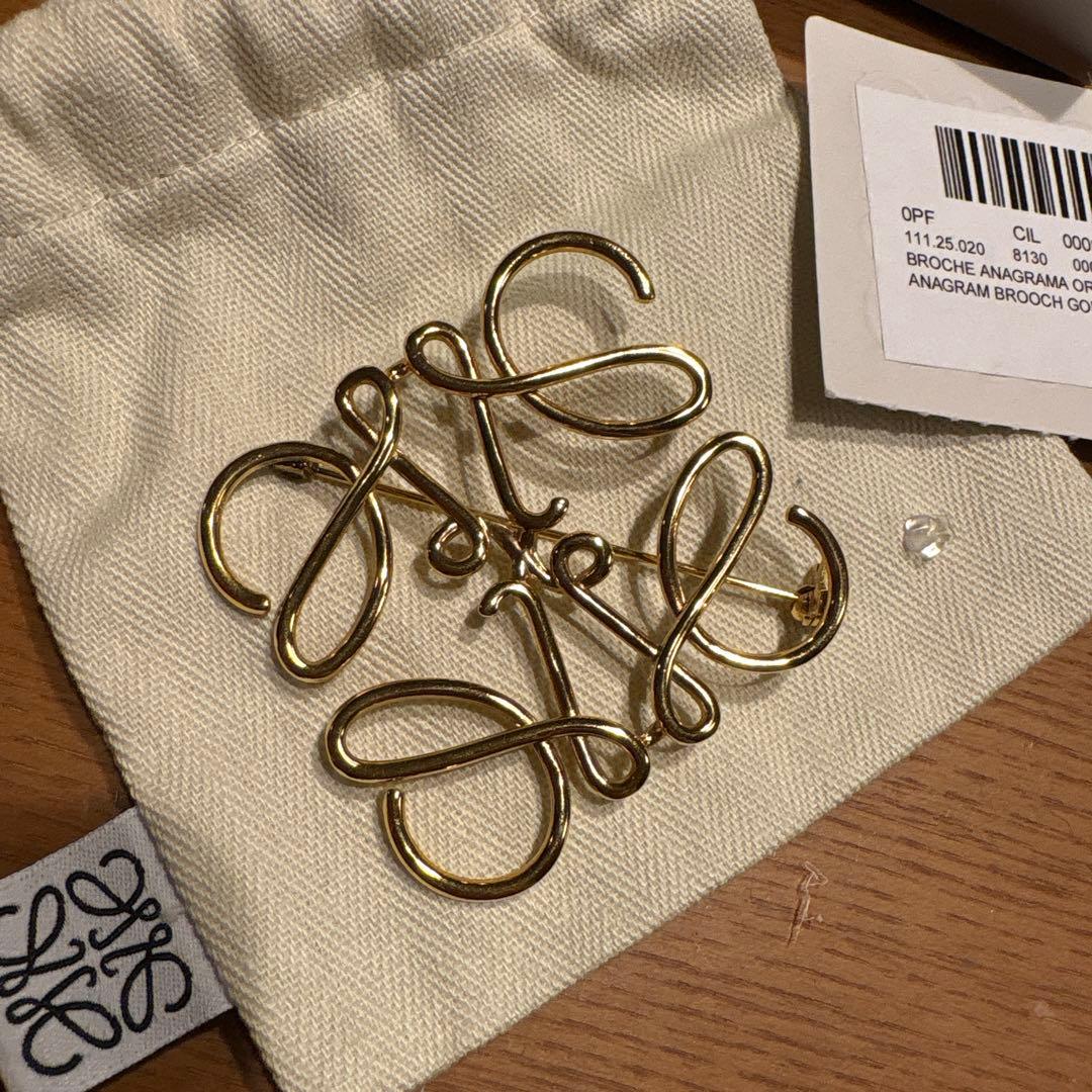 【正規品】LOEWE ロエベ ブローチ ゴールド アナグラム