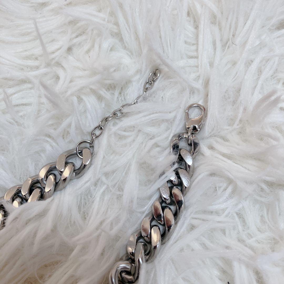 現行 美品 DIESEL チェーンネックレス ステンレス 50cm 喜平