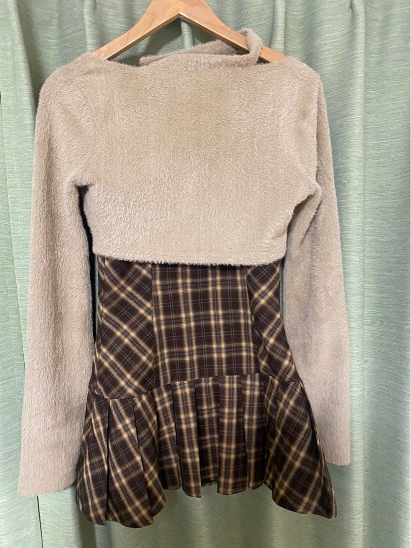 BunnyLis チェックミニワンピース