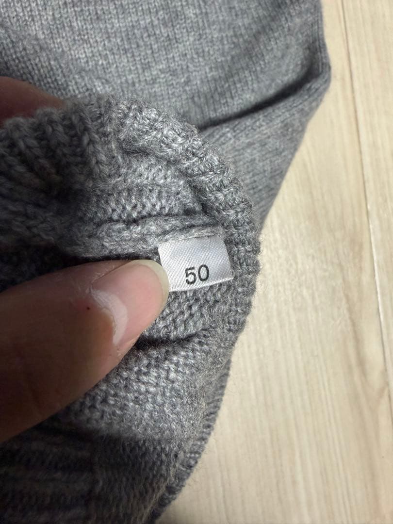 【美品】GUCCI グッチ カシミア タートルネックセーター グレー M