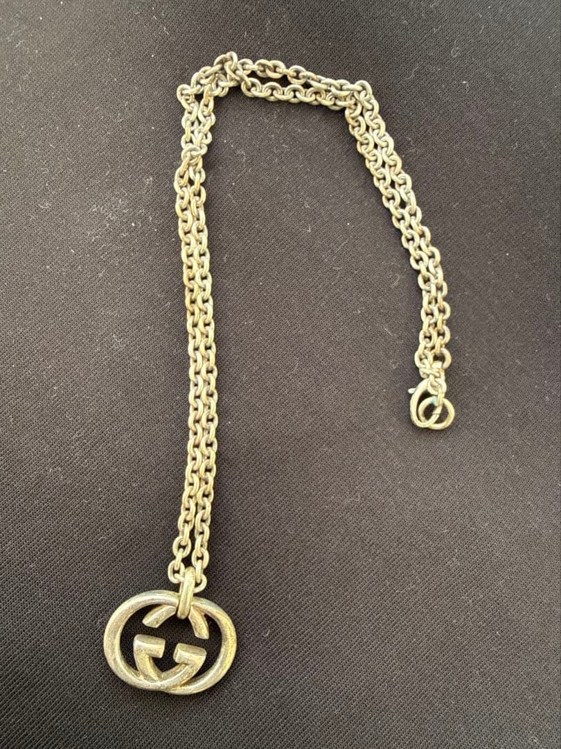 GUCCI ダブルGロゴ ネックレス シルバー