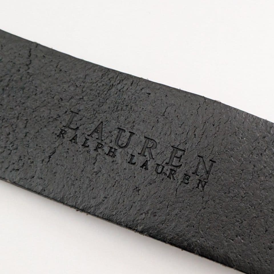 Vintage ローレンラルフローレン RLロゴ 大判バックル レザーベルト