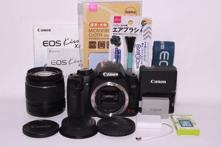 【スマホへ転送】Canonキヤノン Kiss x2 初心者フルセット【新品級】