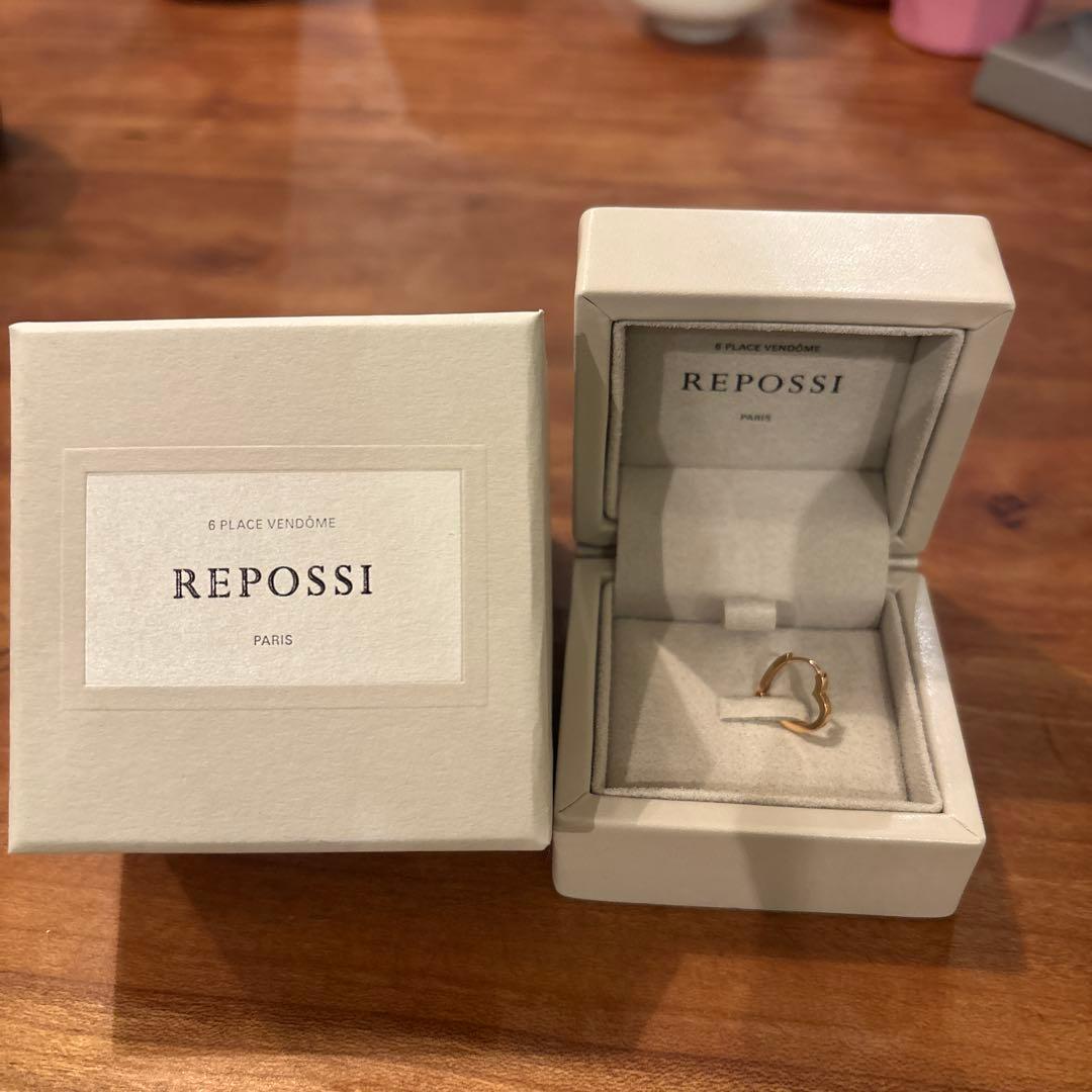REPOSSI ハート型 ゴールドピアス