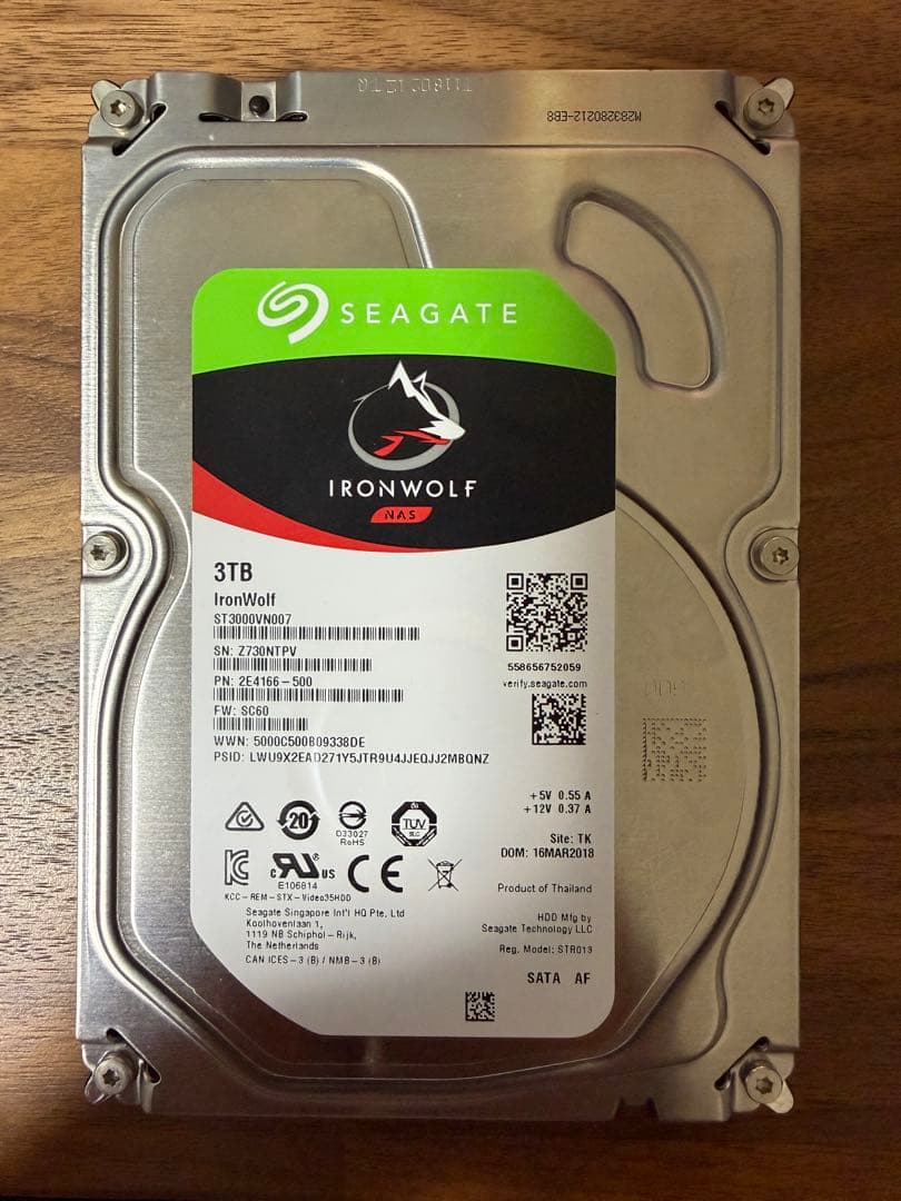 外付けハードディスク・ドライブ WD Red Plus 3TB / Seagate IronWolf 3TB