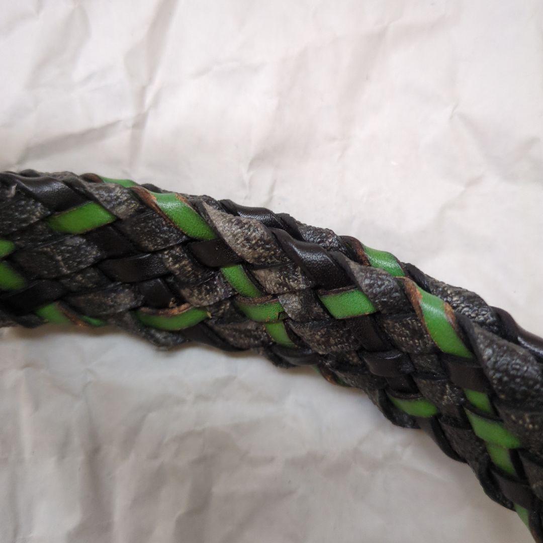 ETROレザー編み込みベルト40/100MADEINITALY　最終価格