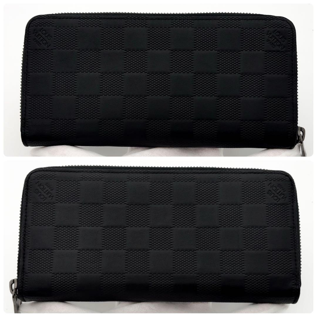 ルイヴィトン ダミエ アンフィニ ヴェルティカル 黒 長財布 メンズ 二つ折り