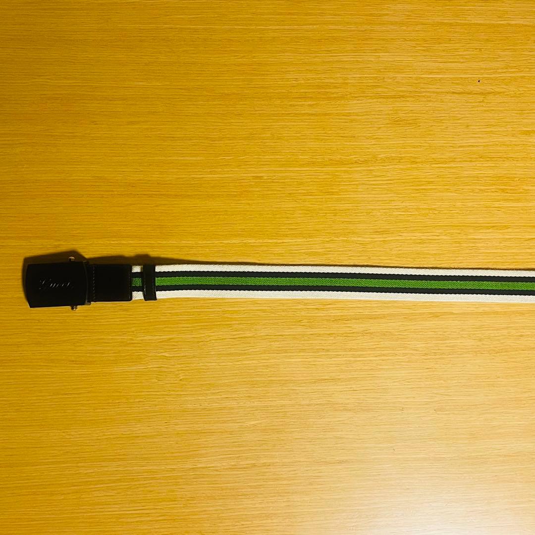 【美品・希少】グッチ ガチャベルト 筆記体ロゴ 189799 グリーン×ブラック