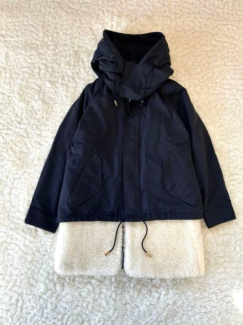 美品✨ザリラクス　ショートモッズコート　ファーライナー　黒　36