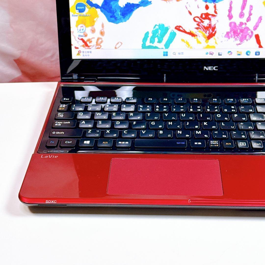 新品SSDで爆速✨windows11 ノートパソコン✨オフィス カメラ 赤