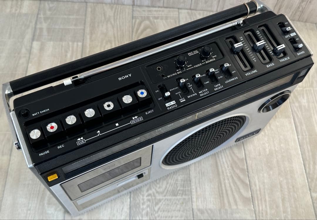 【動作品】希少レアカラー白SONY ラジカセ CF-1980 昭和レトロラジオ