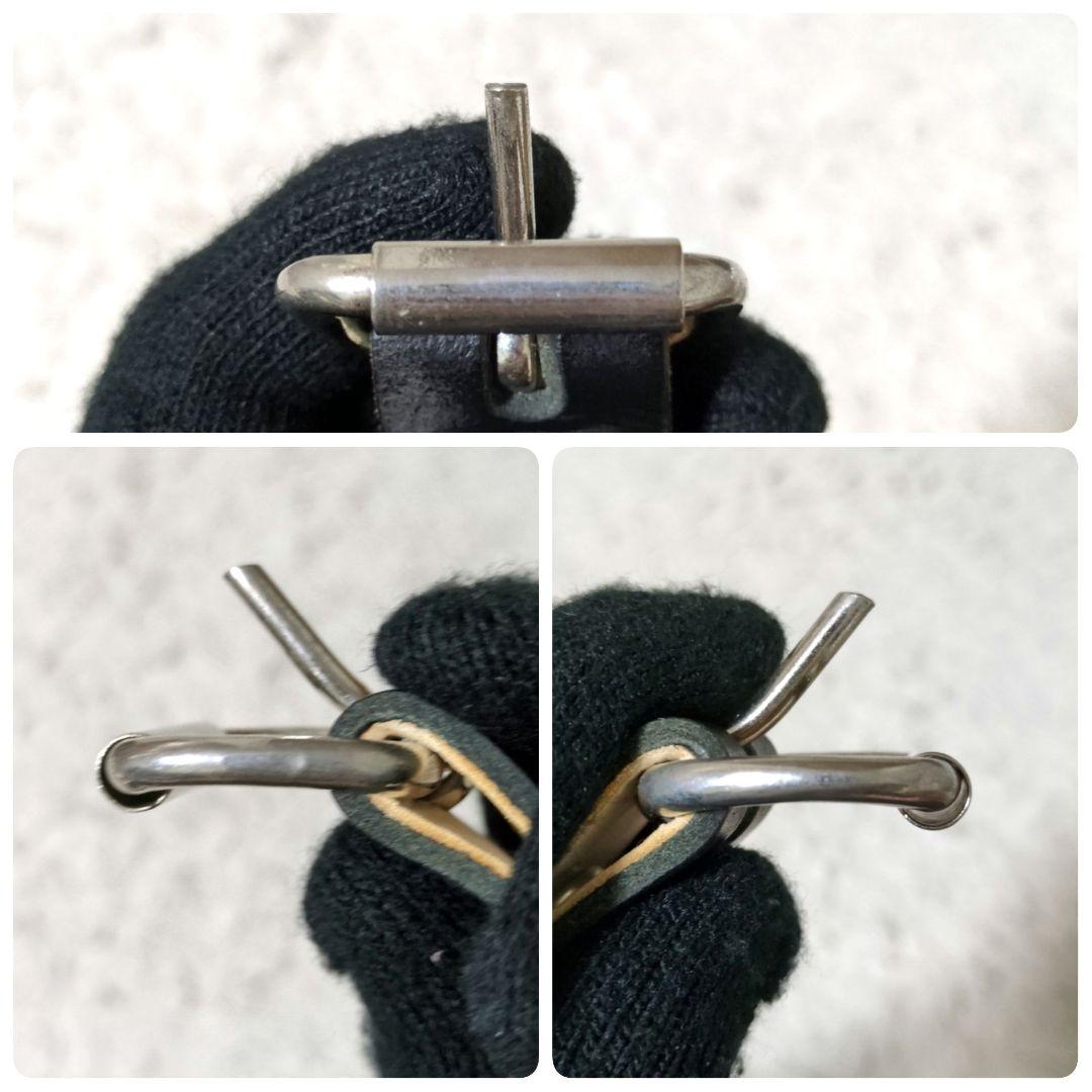 WENDY'S LONDON製 2連 Lサイズ ピラミッドスタッズ ベルト 黒