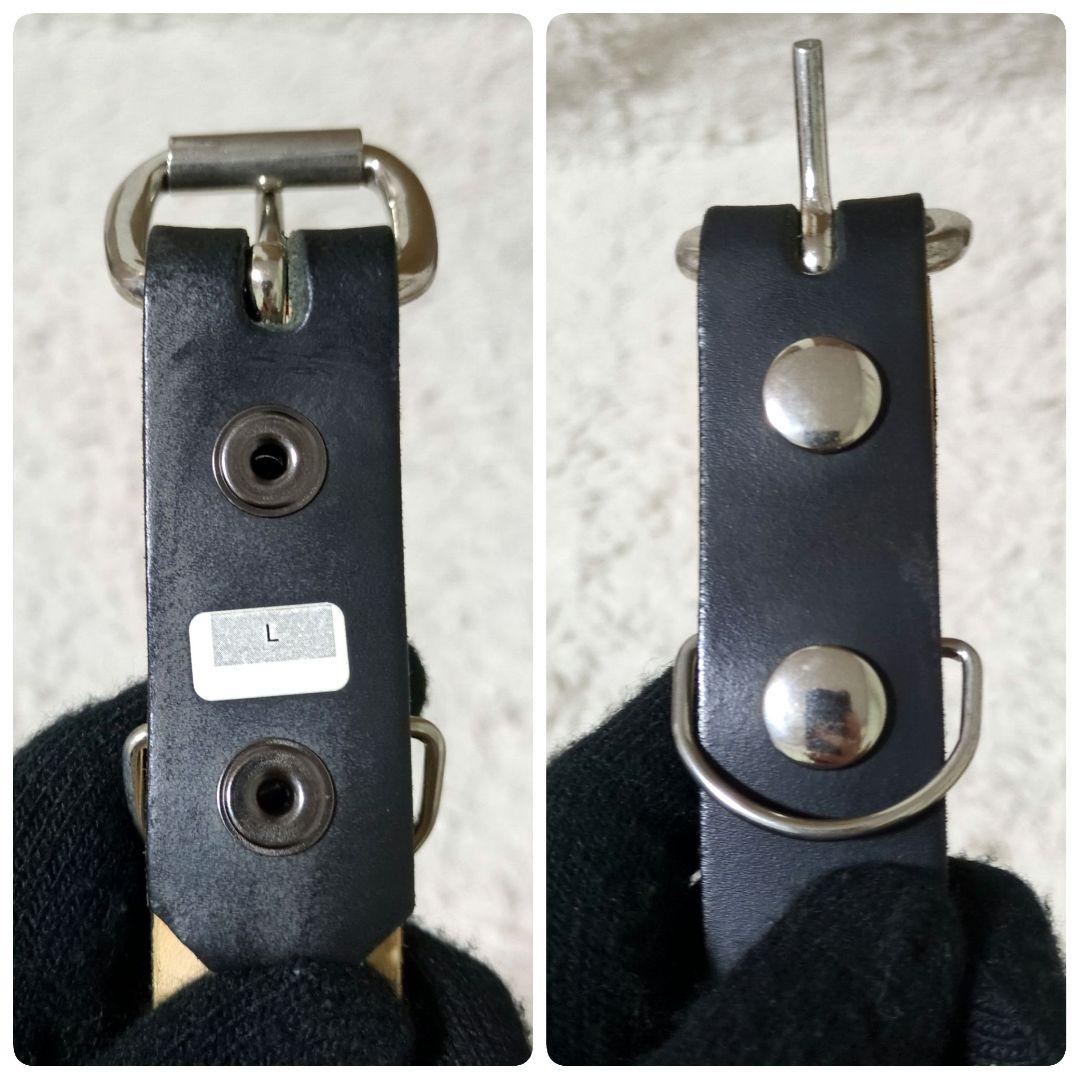 WENDY'S LONDON製 2連 Lサイズ ピラミッドスタッズ ベルト 黒