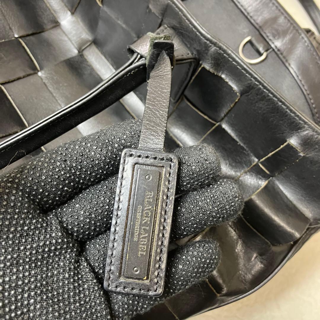 美品✨ブラックレーベルクレストブリッジ イントレチャート 本革 A4 トート 黒