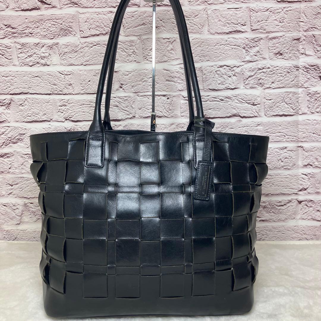 美品✨ブラックレーベルクレストブリッジ イントレチャート 本革 A4 トート 黒