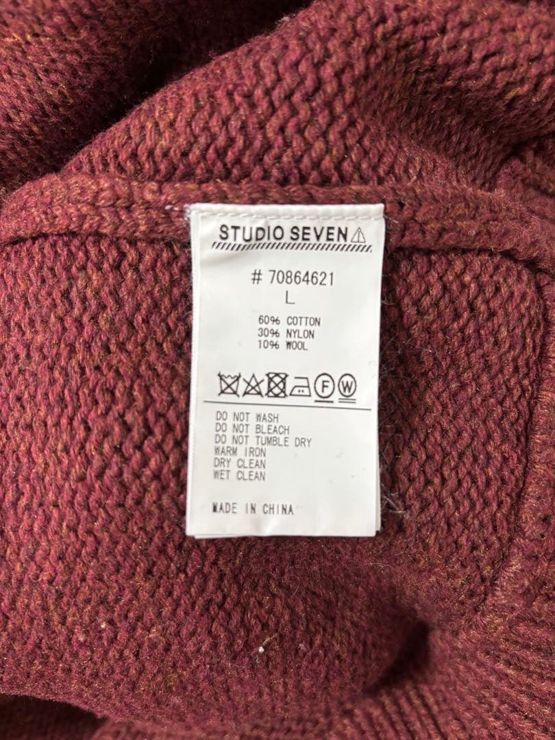 STUDIO SEVEN ワインレッド色 セーター L