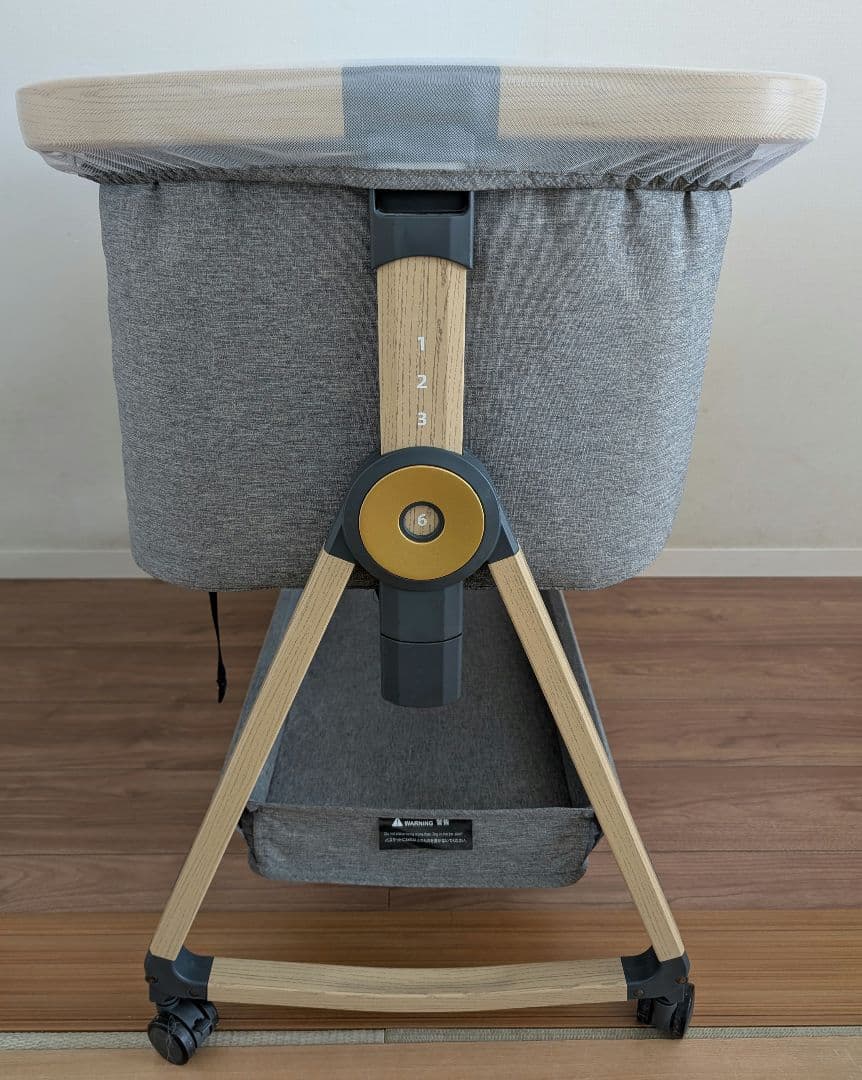 HZDMJ ベビーベッド タイニーサイズ　 高さ調整可　ゆりかごにも　ネットあり