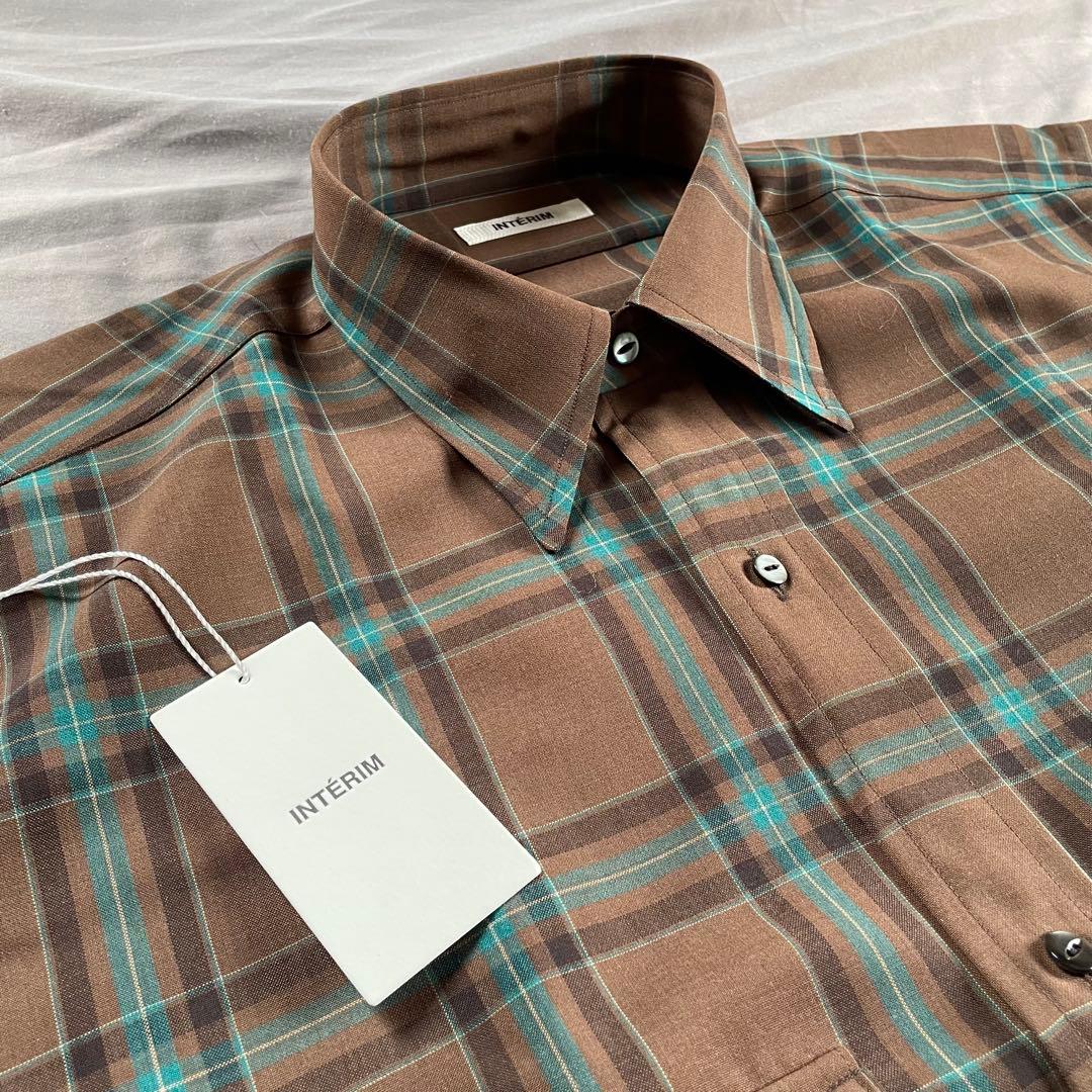 s*z様 美品【INTERIM】チェックシャツ ウエスタンシャツ LVMHウール
