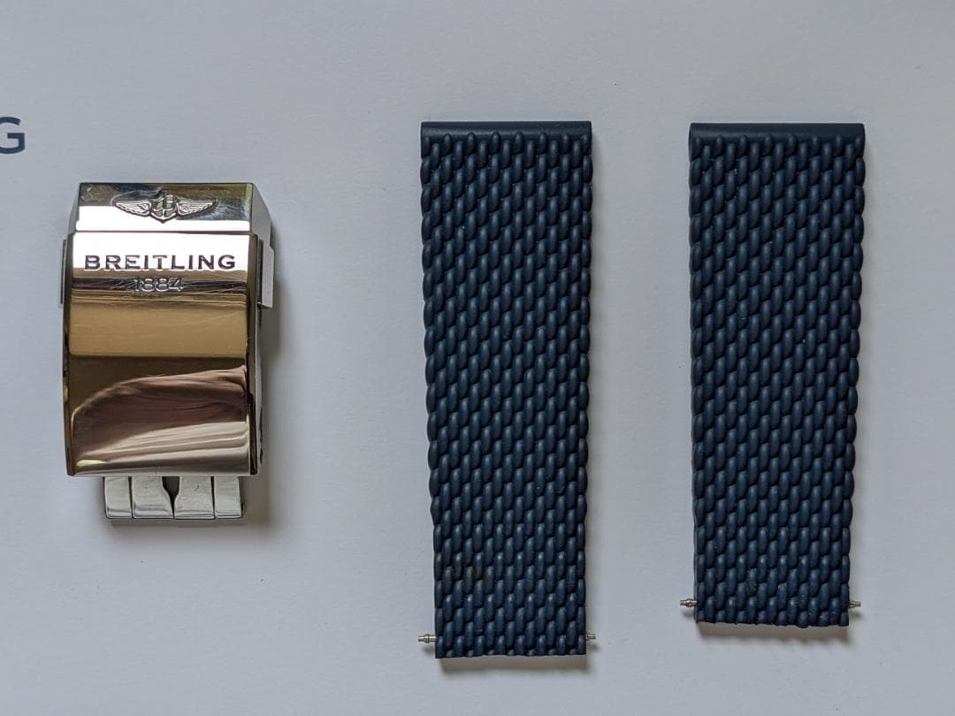 BREITLING スーパーオーシャン 22mm ネイビーラバーベルト　バックル