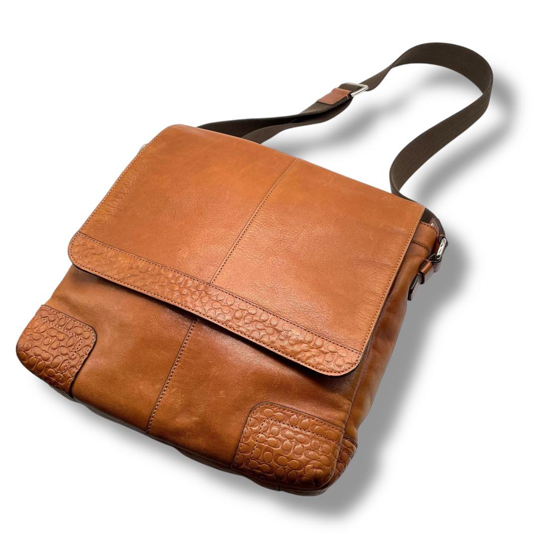 COACH コーチ☆グラマシー ショルダーバッグ A4収納可能 グラムレザー