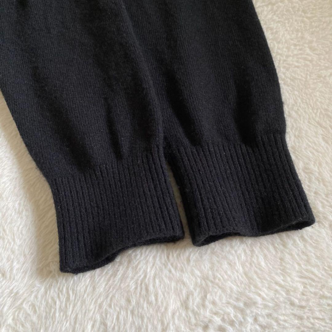 ソフネット　カシミヤ100% ニット　スコーピオンロゴ刺繍　ブラック　XL