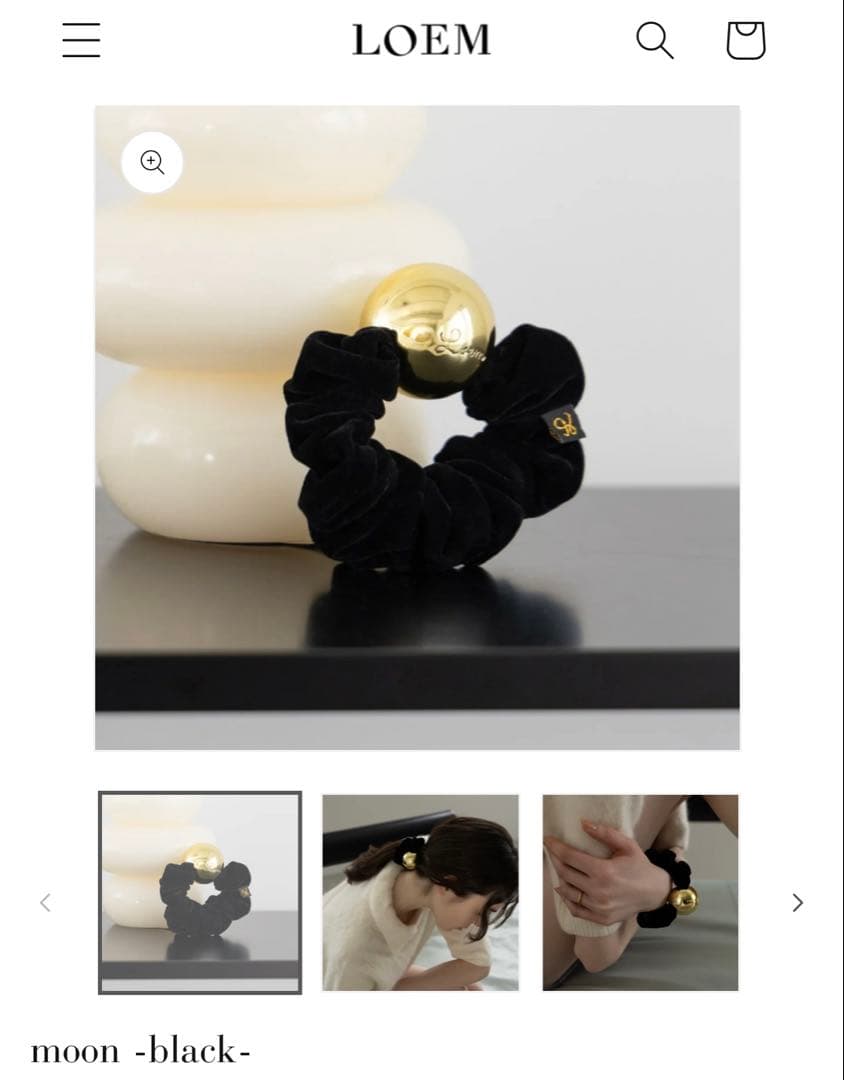 LOEM TOKYO ロエムトウキョウ　ブラックmoon シュシュ