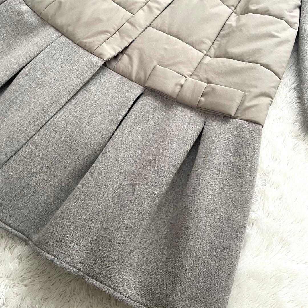 Rene basic✨中綿コート リボン グレージュ 36 Aライン 近年