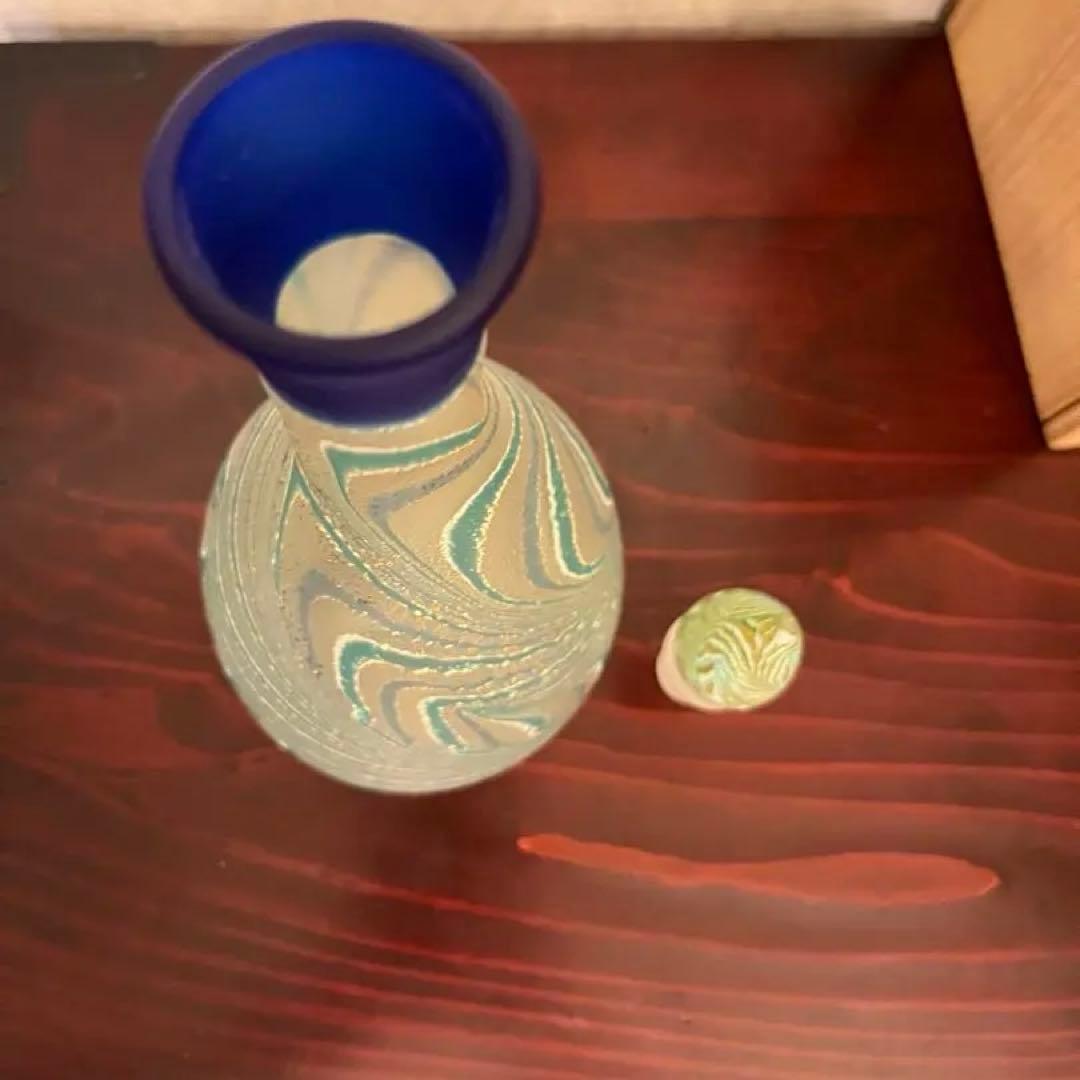 【希少・美品】石井康治 流水ボトル 手吹き硝子 共箱つき