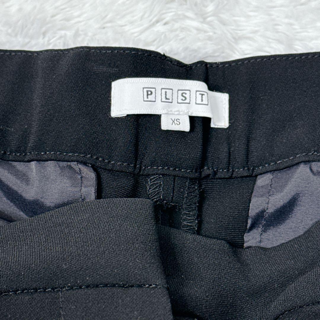 【極美品】プラステ ノーカラー パンツスーツ ブラック XS フォーマル