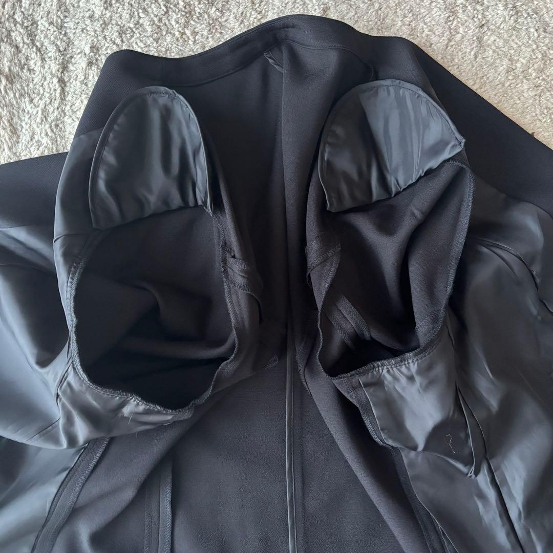 大きいサイズ　3点セット　ノーカラーパンツスーツ　セットアップ　ニッセン　黒