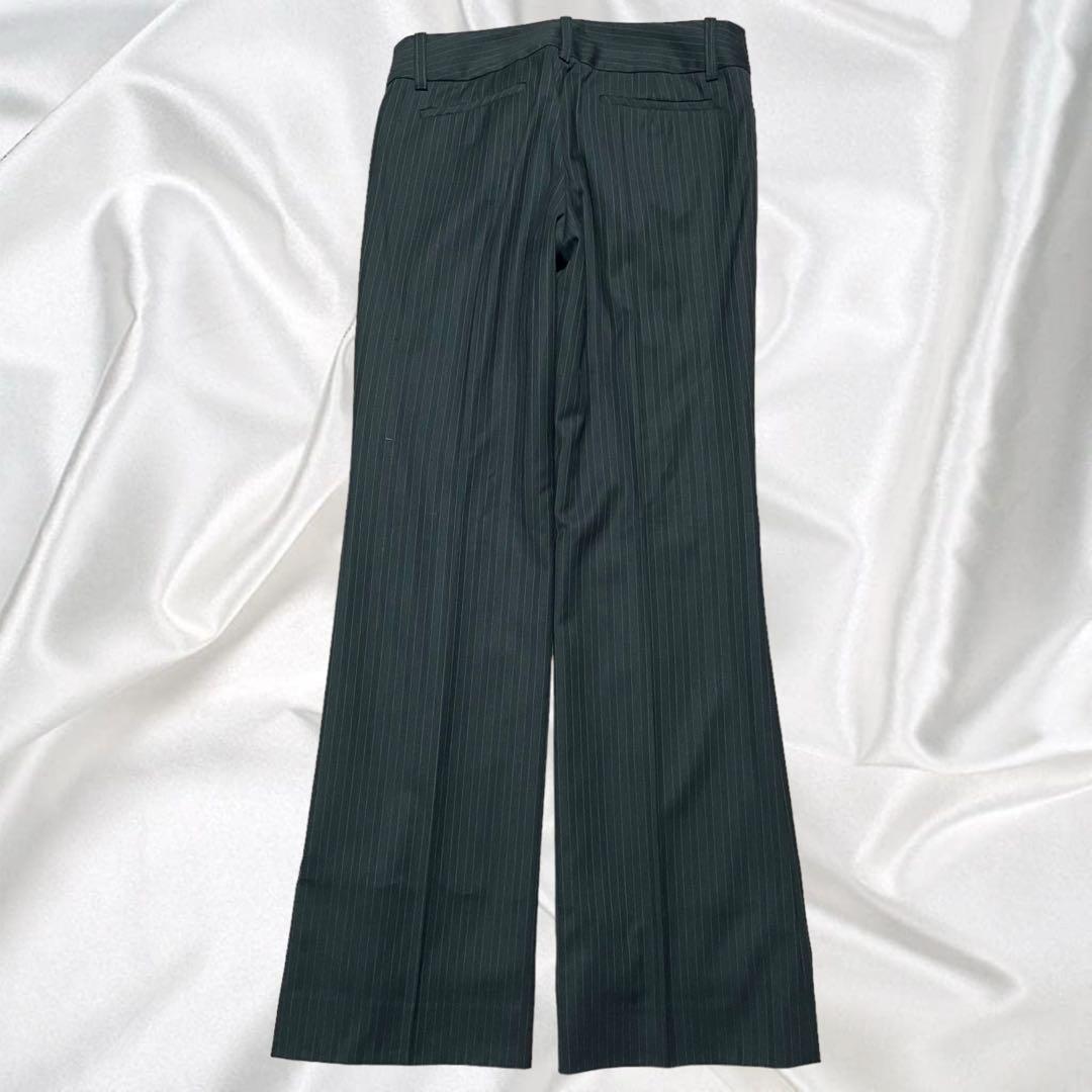 【INDIVI】美品インディヴィ 高級シルク ストレッチ ブーツカット ブラック