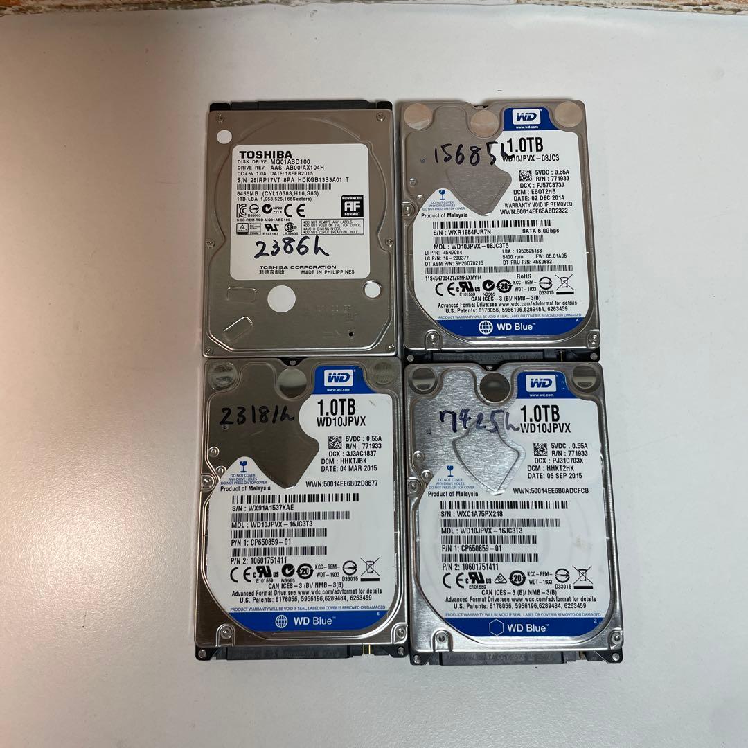 HDD1TB まとめて10個　HDD1TB 2.5インチ確認済み　健康状態は良好