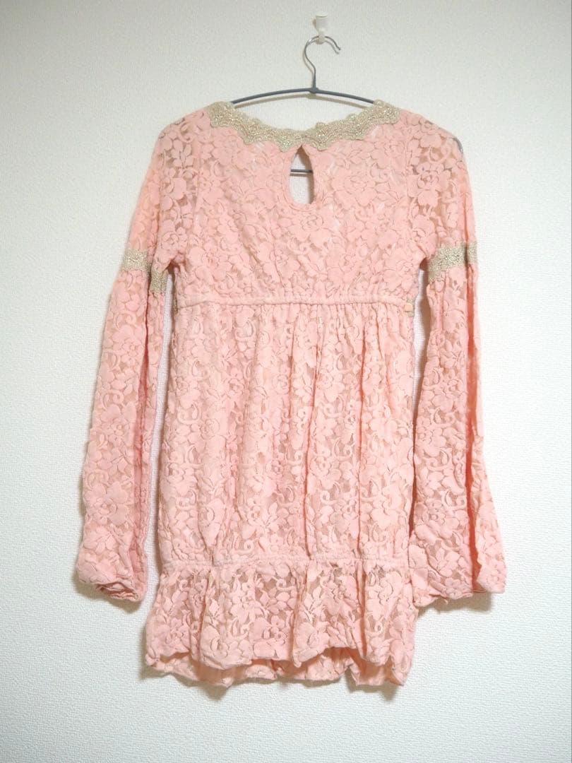 LIZ LISA ピンク レース ワンピース フレアスリーブ　リズリサ　希少