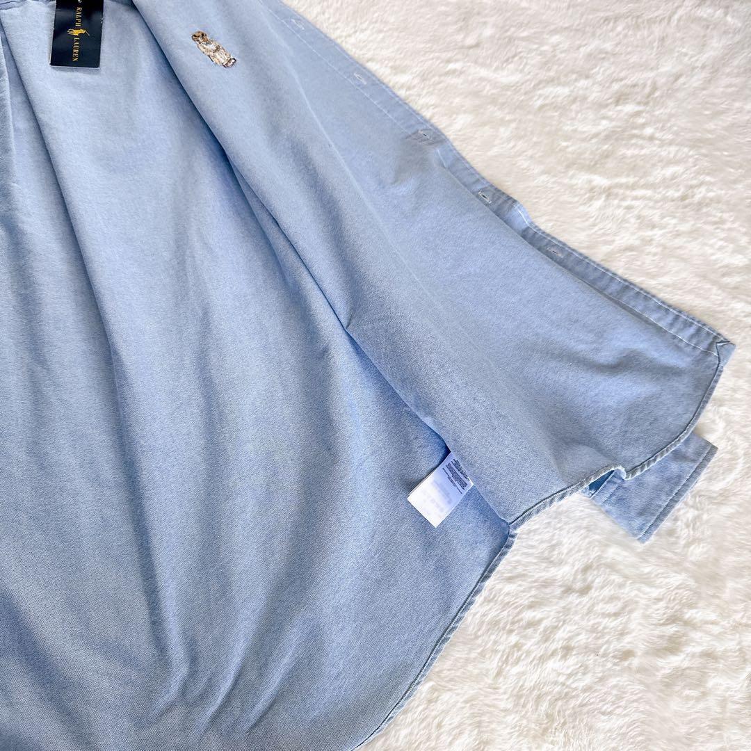 新品タグ付き✨【ラルフローレン】ポロベア オックスフォードシャツ ブルー XL