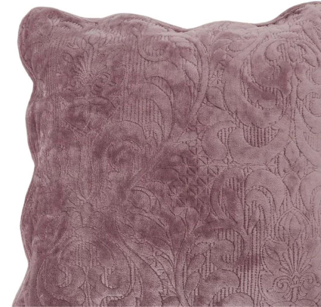 新品　薄紫色のエレガントなラグ　ラベンダー　リバーシブル　ベルベッド