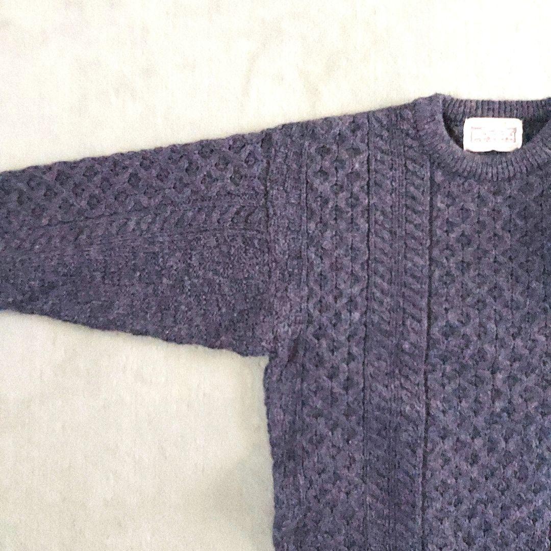 アイルランド製フィッシャーマンアランクルーニットM濃灰 シェットランドインバー
