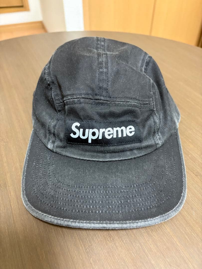Supreme ブラック 6パネルキャップ