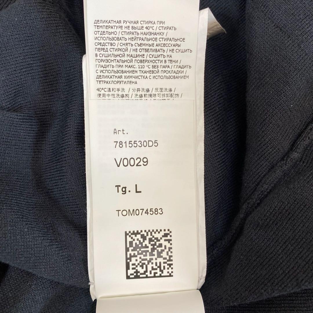 ストーンアイランド　長袖ニット　リブ　ブラック　L