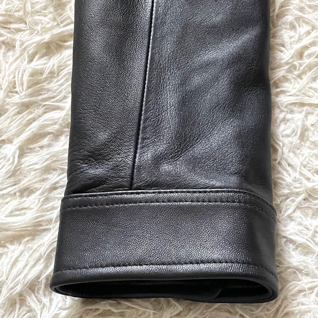 291295=HOMME ラムレザージャケット シングル 黒 4