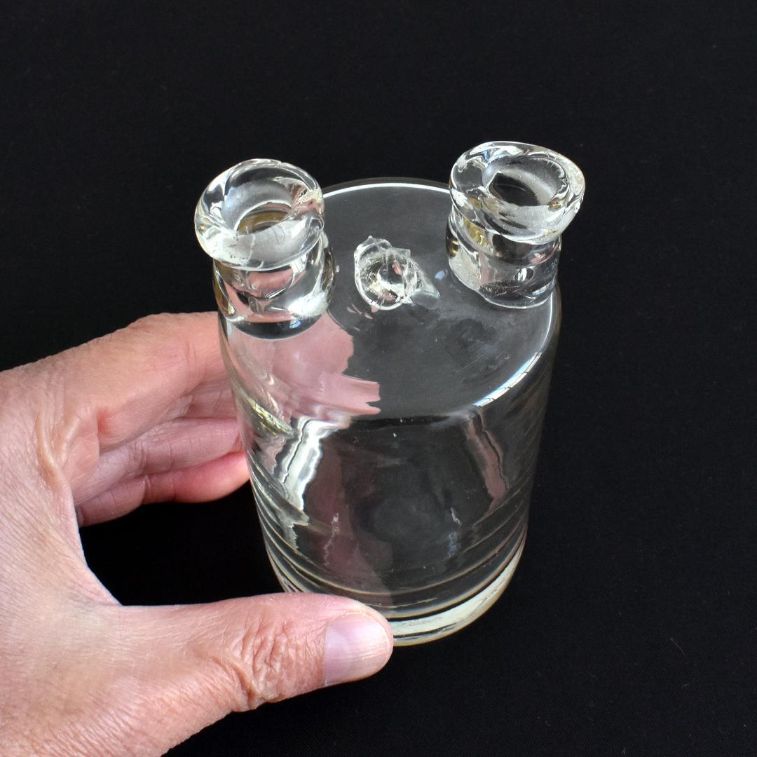 19世紀 英国 実験用 ガラス瓶 ウルフ瓶 Woulff bottle 古道具